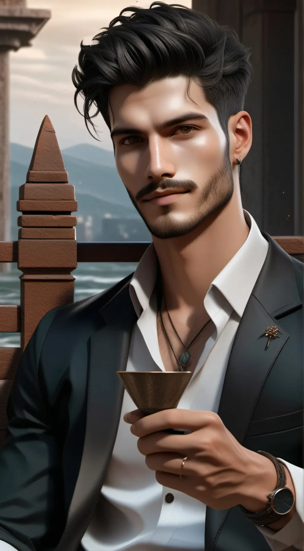 ai character: Dastan Meder  background