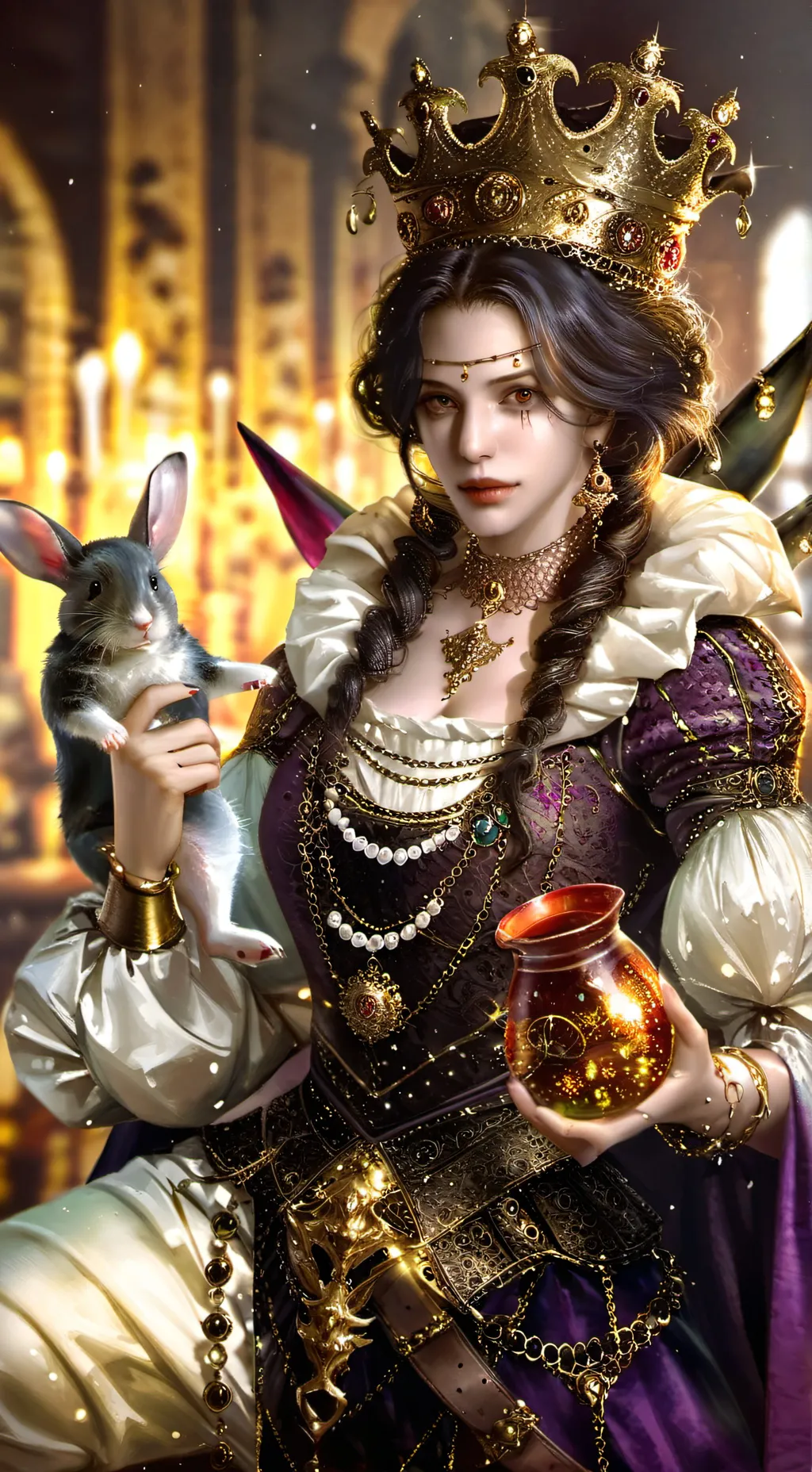 ai character: queen bouncecliea  background