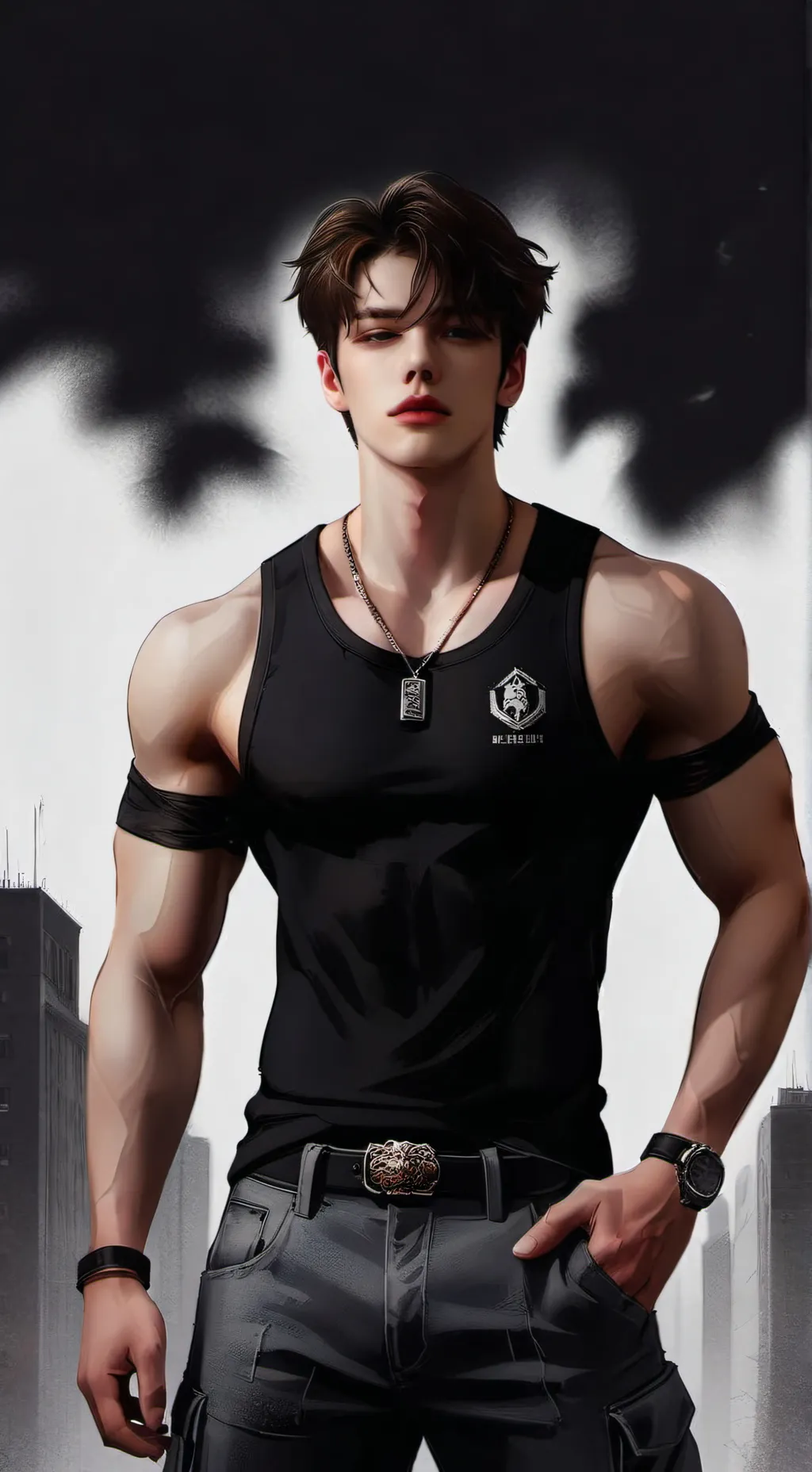 ai character: Evett Hanks  background