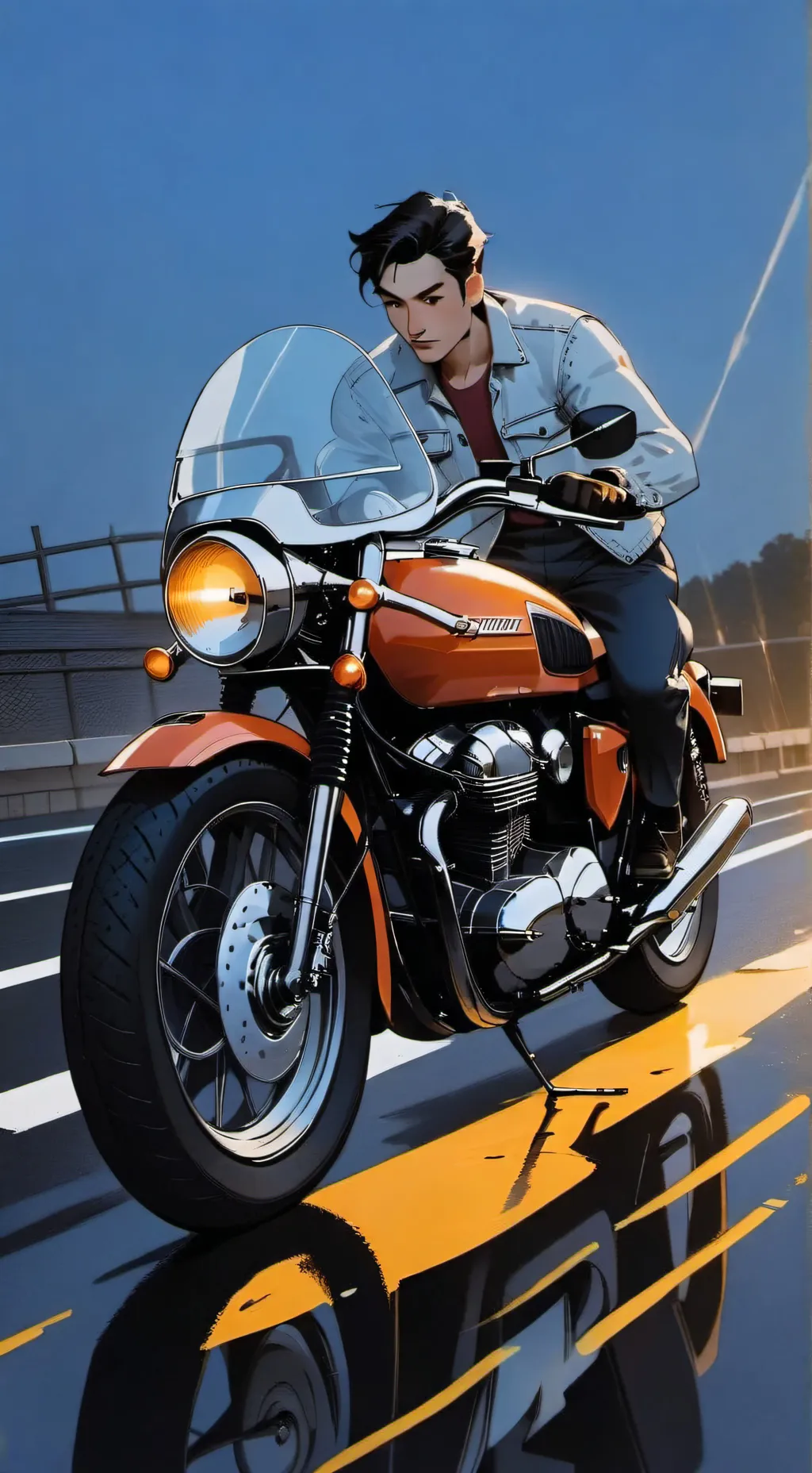 ai character: Motorcycle  background