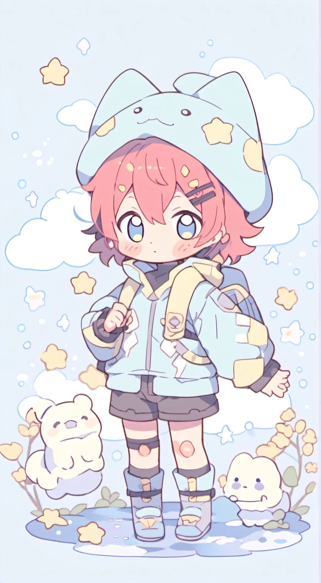 ai character: Kirishima chibi background