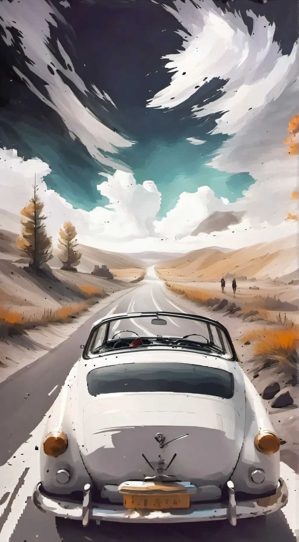 ai character: road trip background