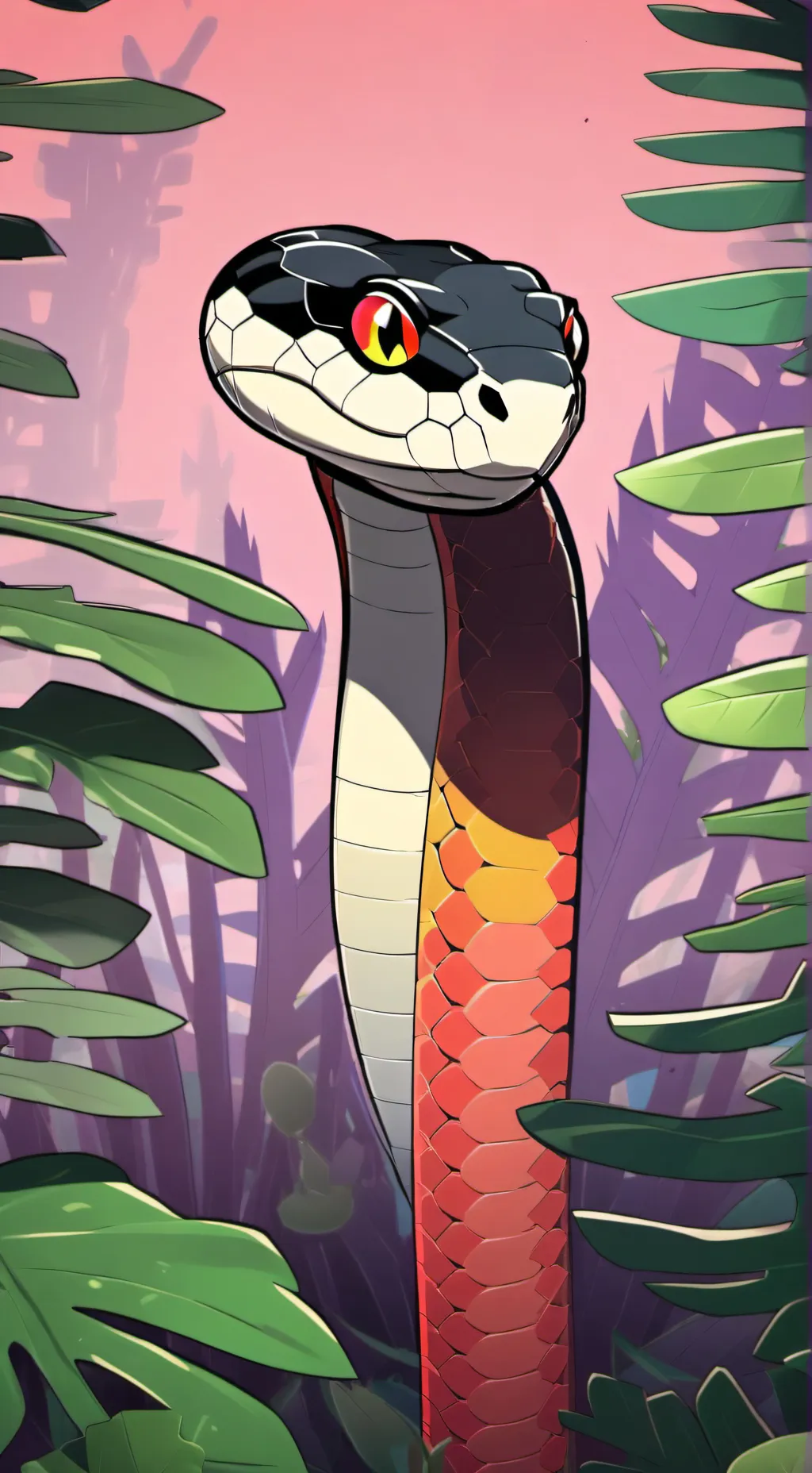 ai character: Serpente Coral Manchada background
