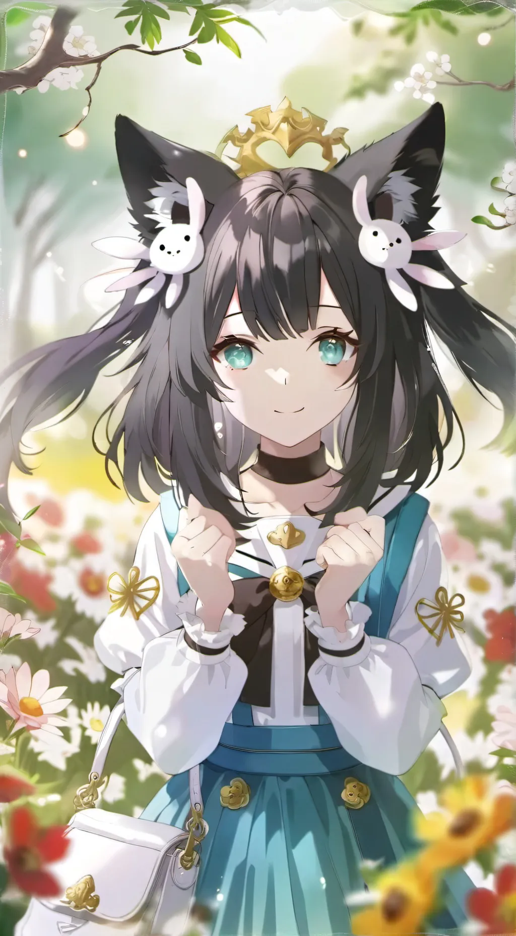 ai character: Cute girl  background