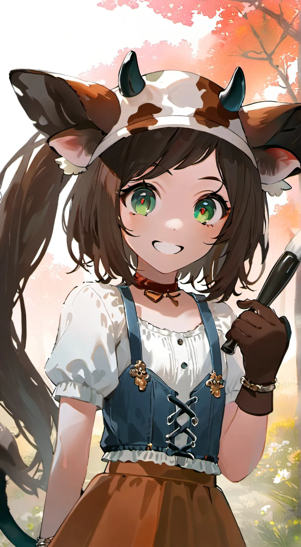 ai character: Cocoa Cow Girl background
