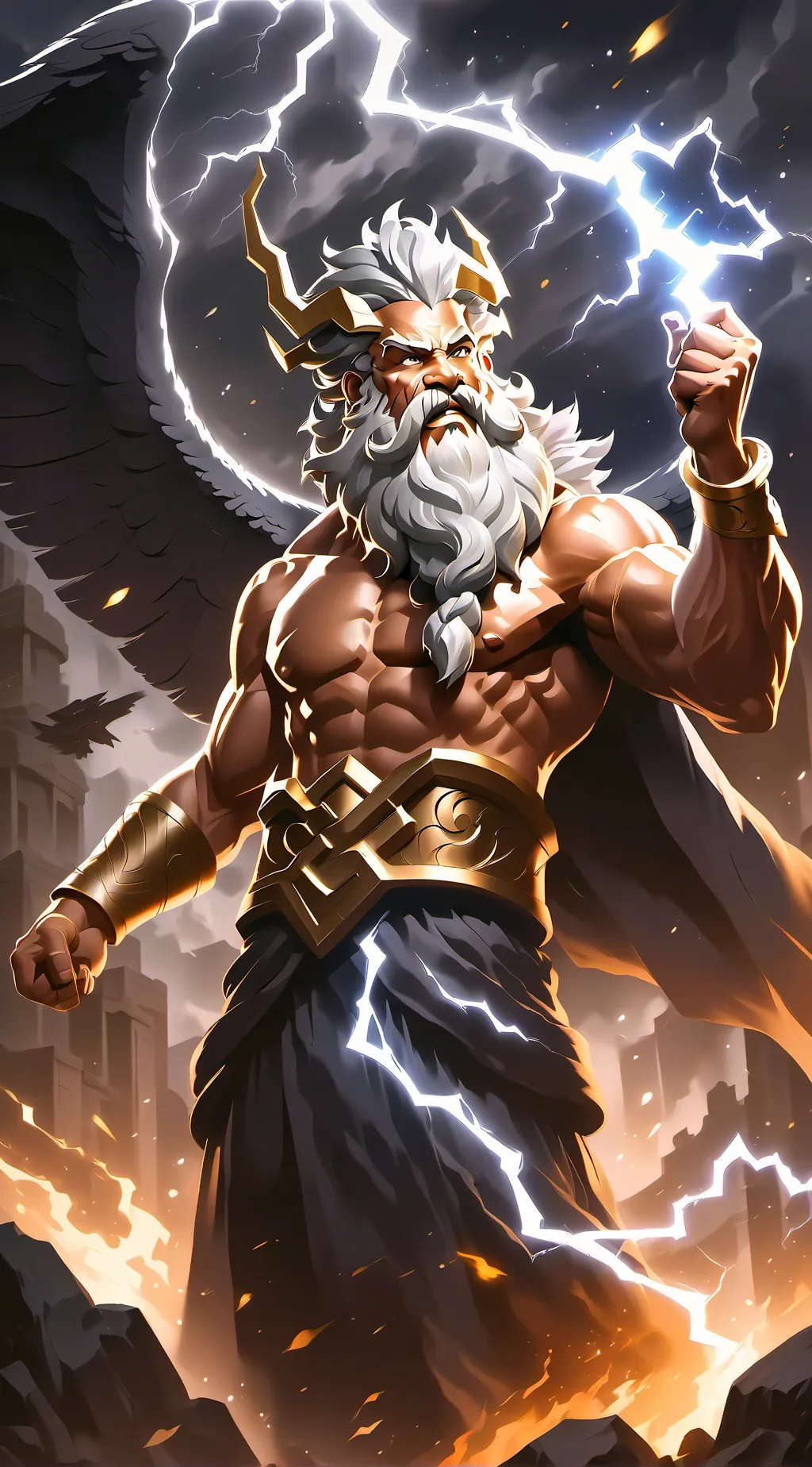 ai character: Zeus background