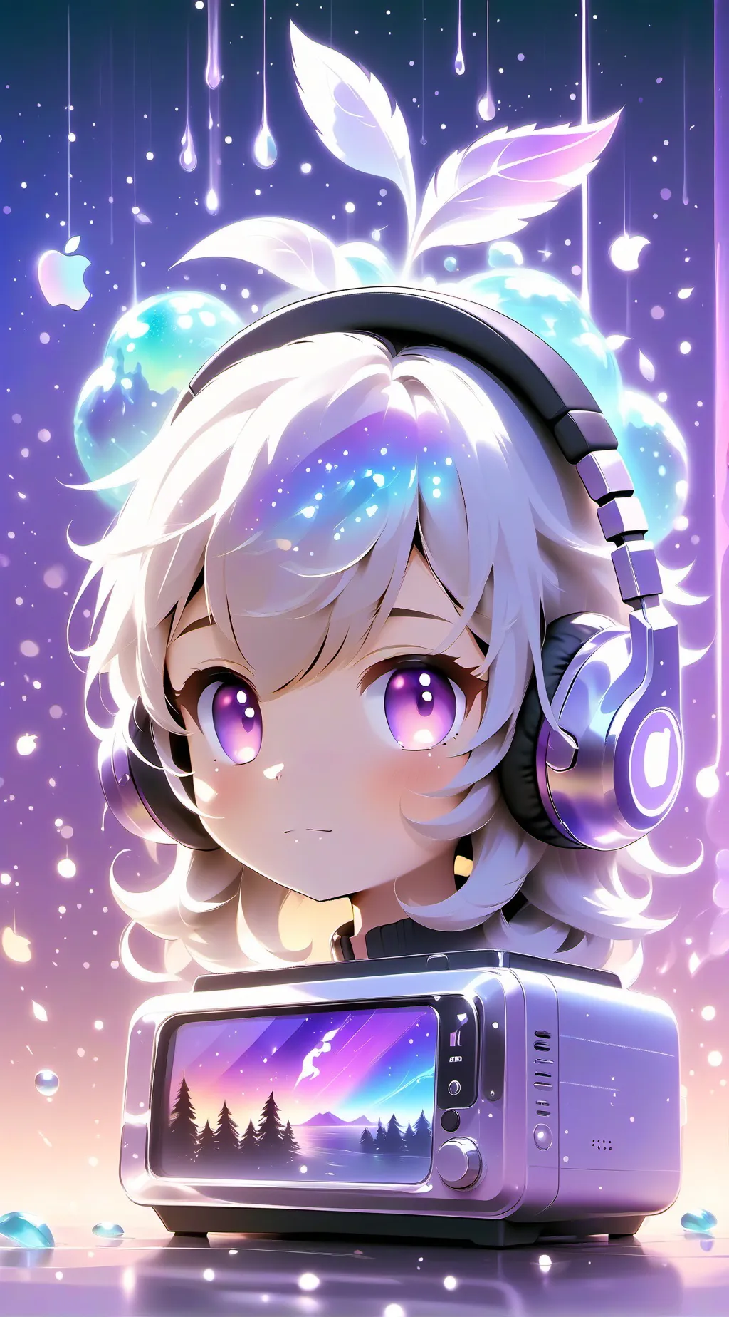 ai character: Radio apple  background