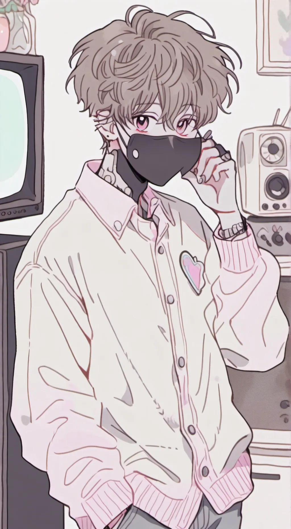 ai character: Shadow tv man  background