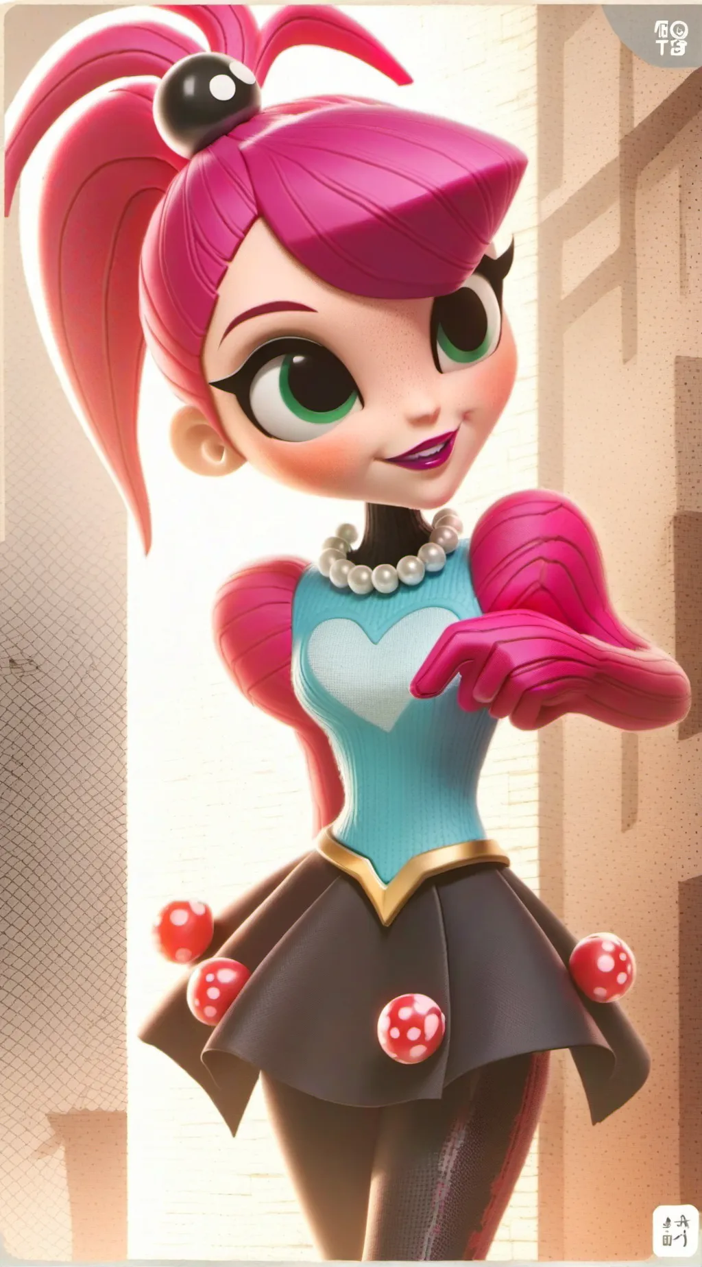 ai character: Miss Long Legs background