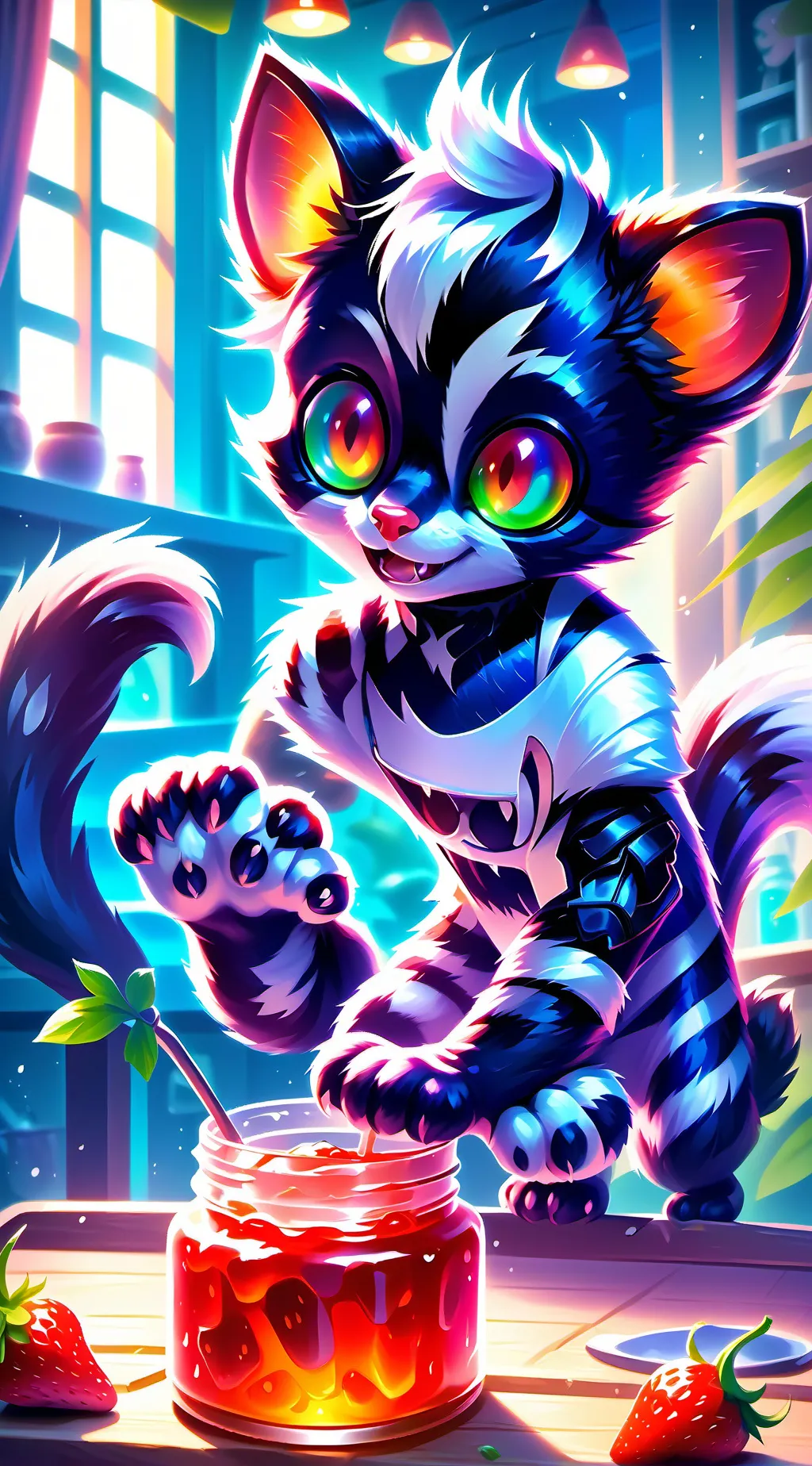 ai character: Skunk Stripe Spirit background