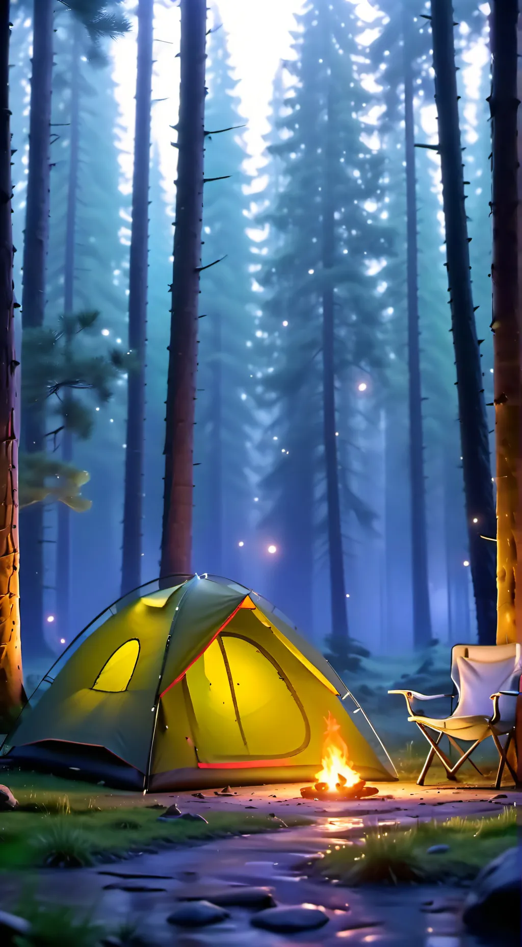 ai character: Jjk camping trip background