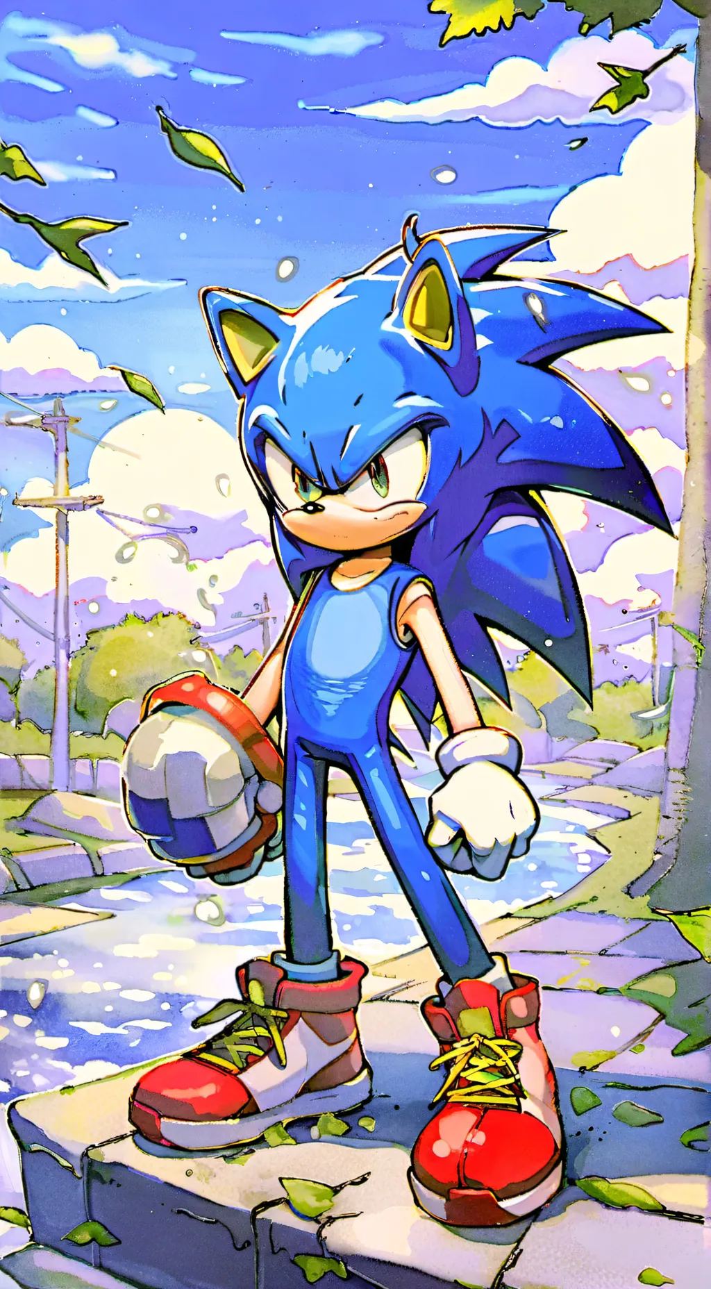 ai character: Sonic world 1 background