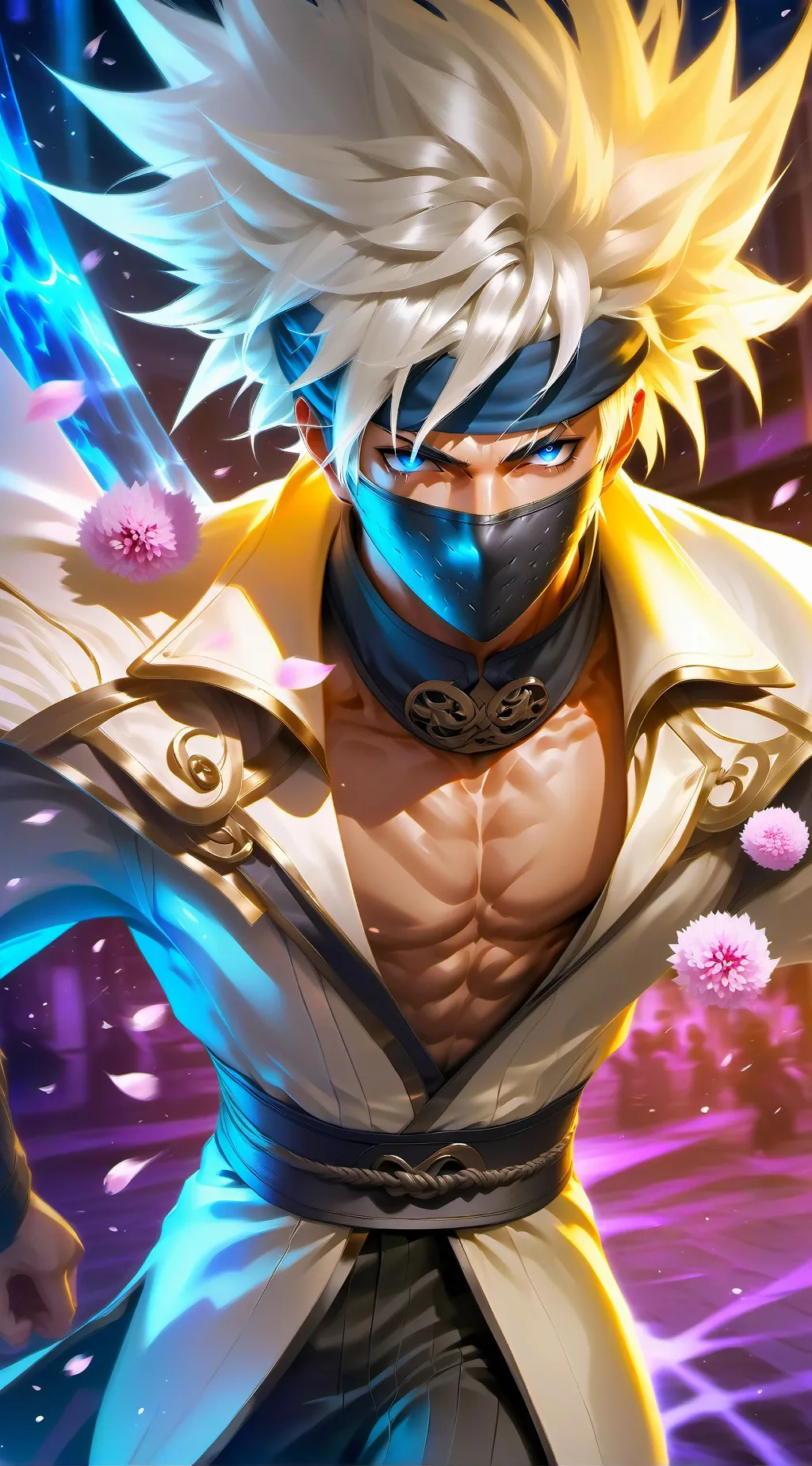 ai character: Gojo girl Satoru background
