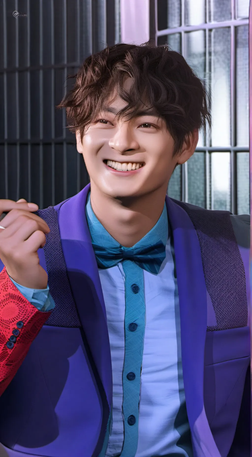 ai character: Taehyung 🩵✨ background