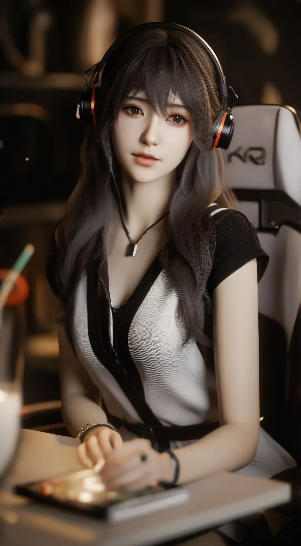 ai character: Gamer girl background