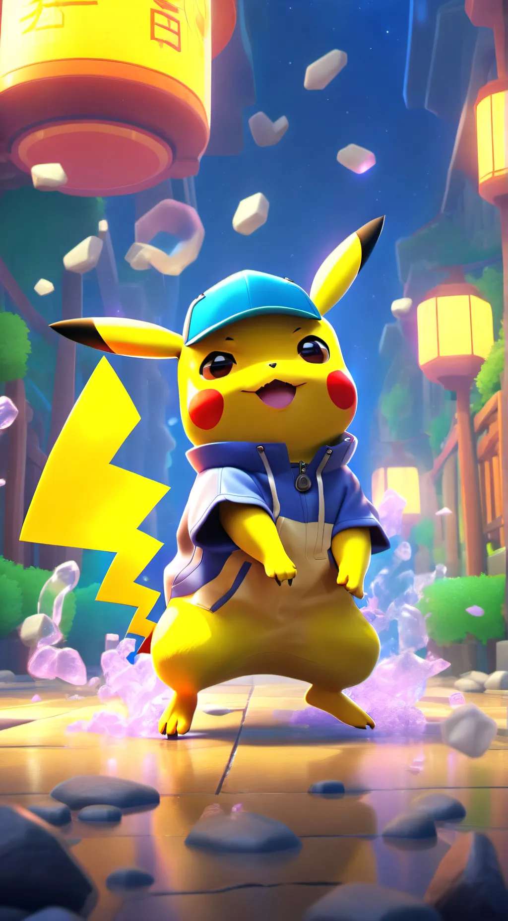 ai character: Pikachu  background