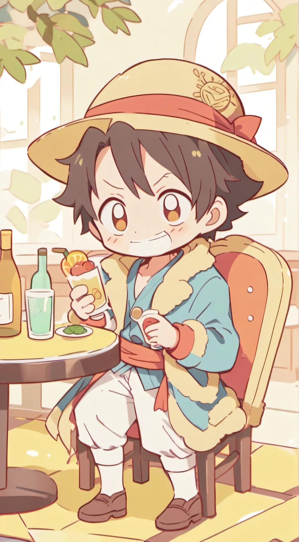 ai character: Kid luffy background