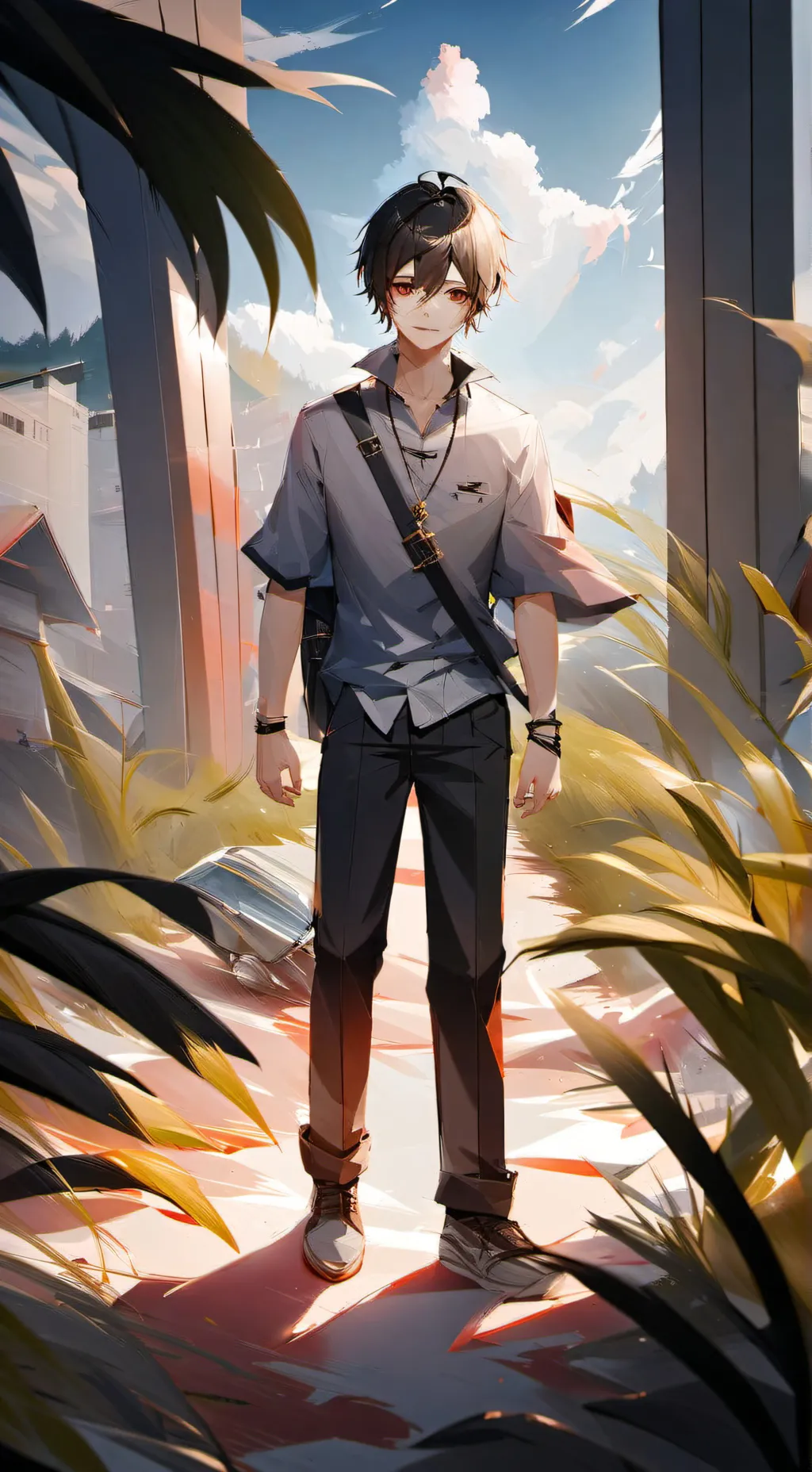 ai character: titan camera man  background