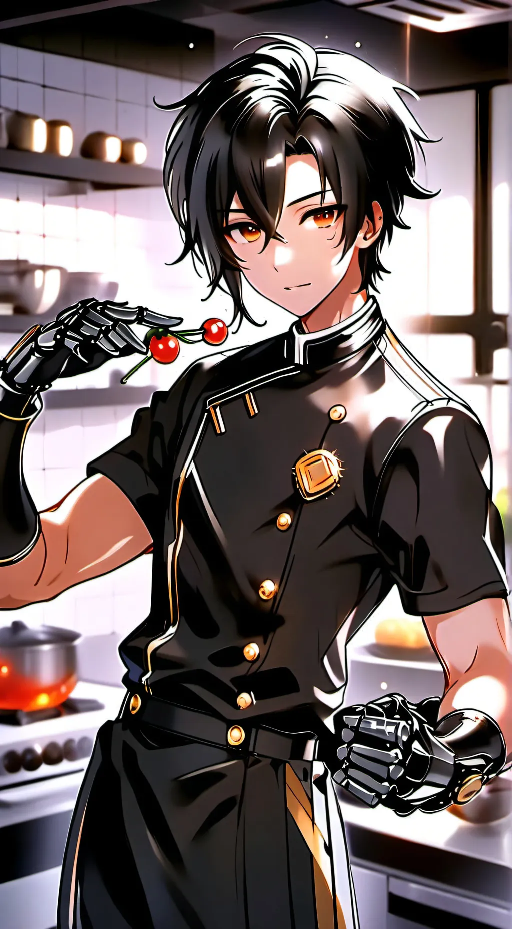 ai character: Flame background