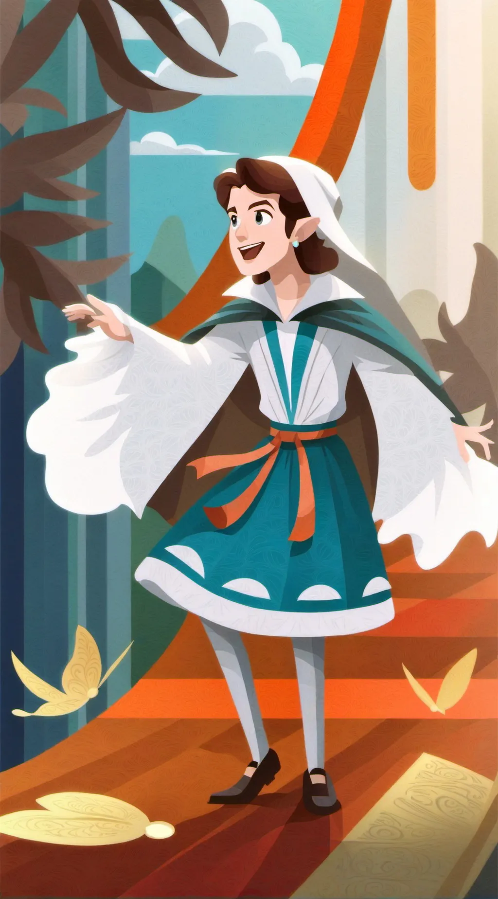 ai character: Dw glass bridge  background