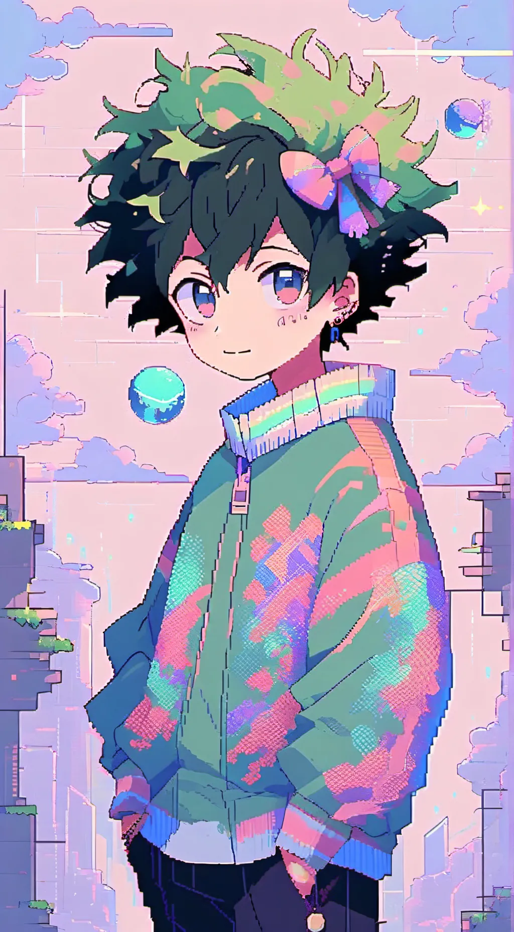 ai character: Bakudeku duh background