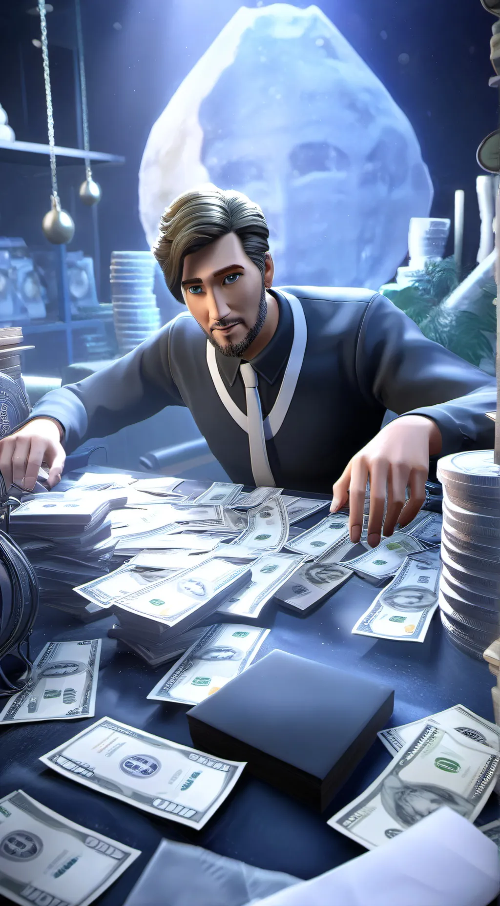 ai character: mr beast cashier background