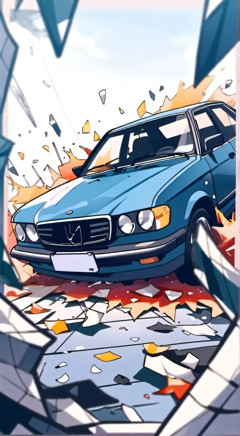 ai character: car crash background