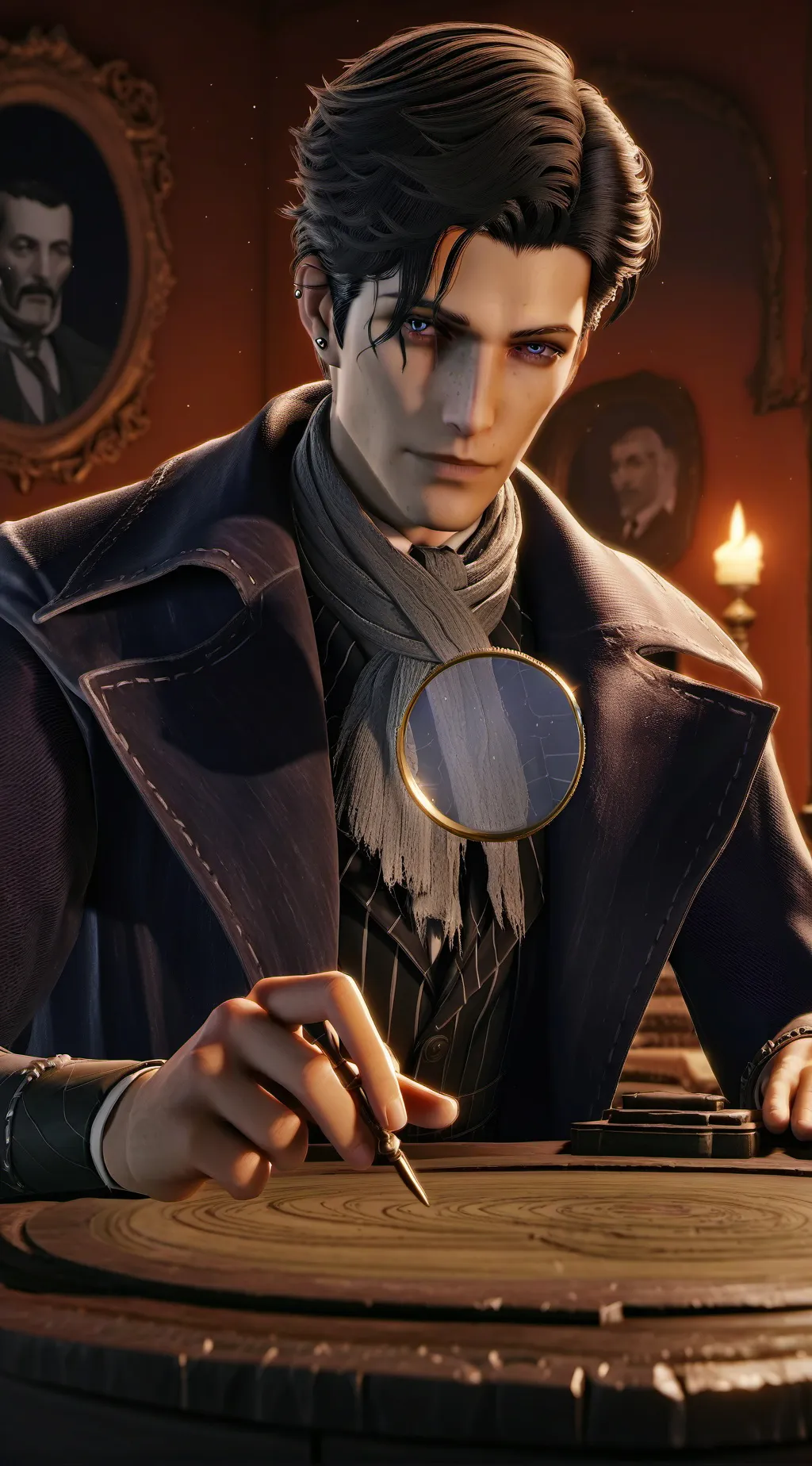 ai character: Sherlock Ghostly background