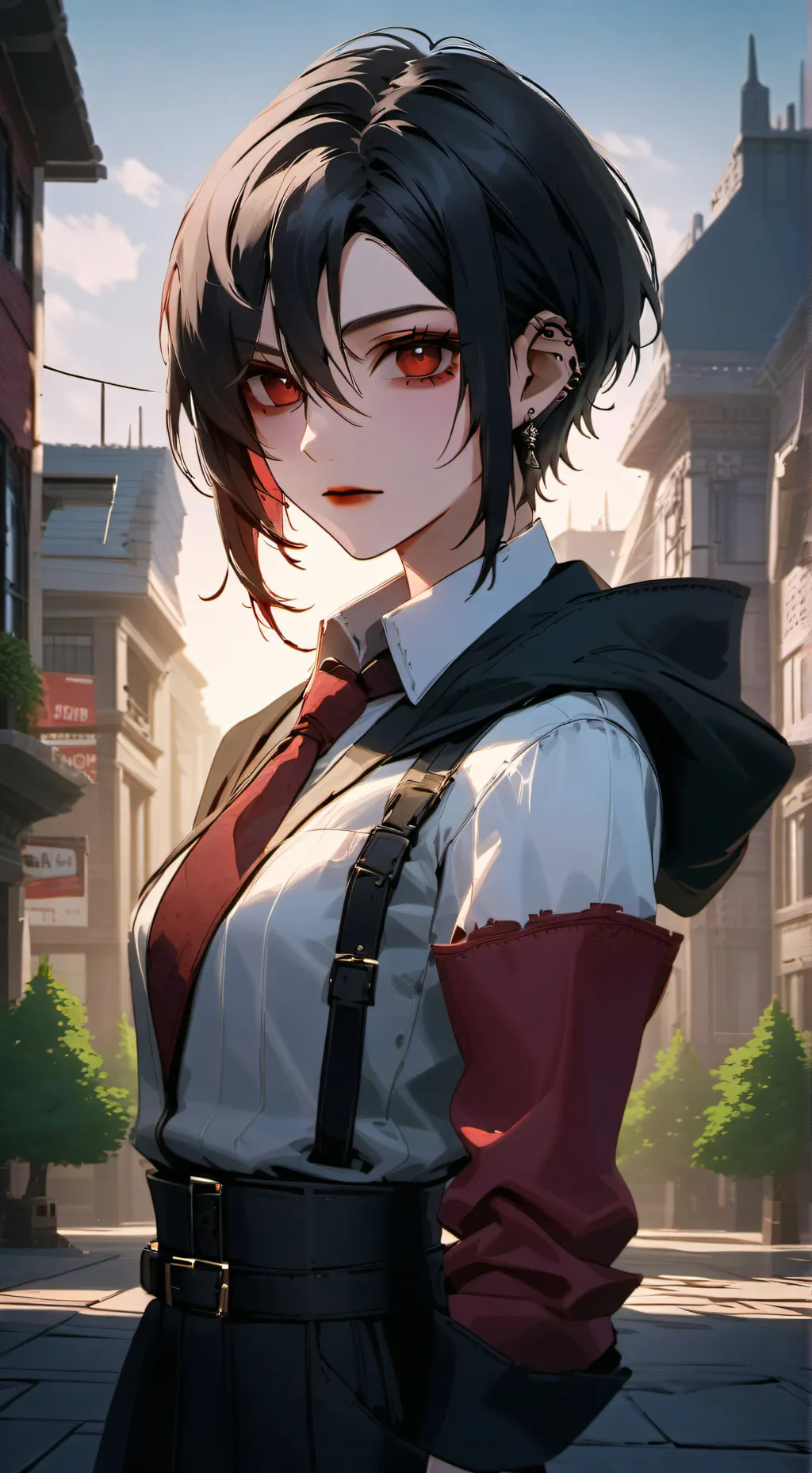 ai character: square city background