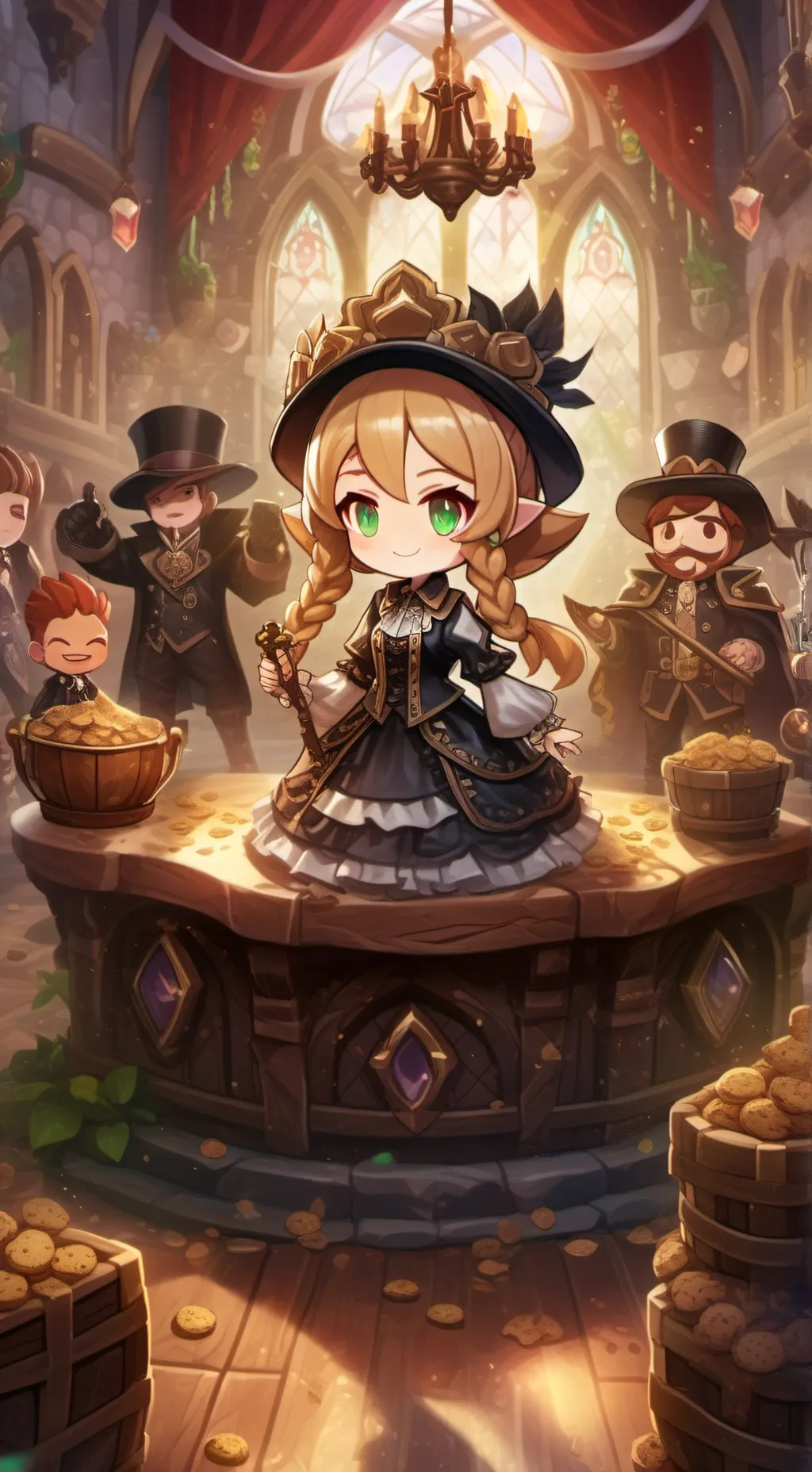 ai character: Acient cookie sick background