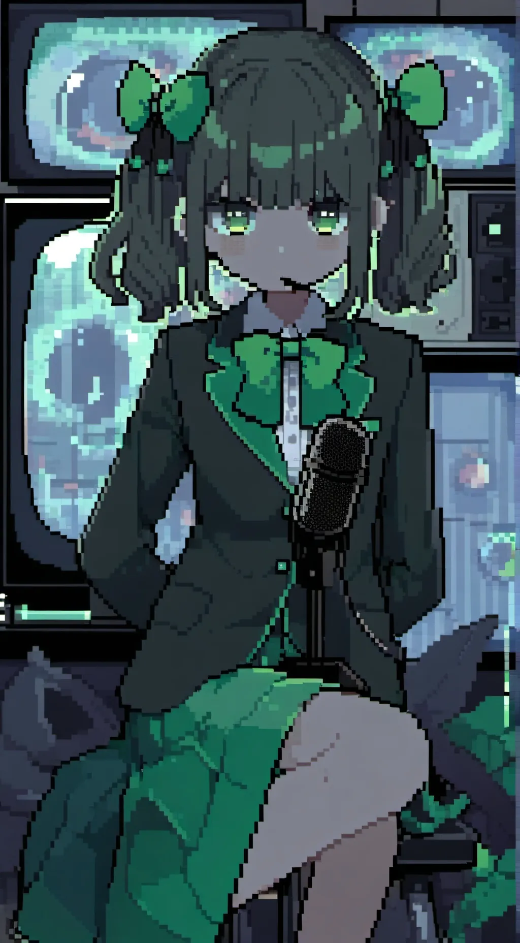 ai character: Vee vs sprout background