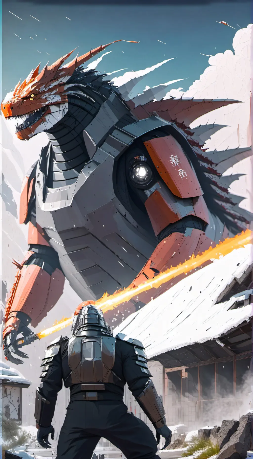 ai character: mechagodzilla background