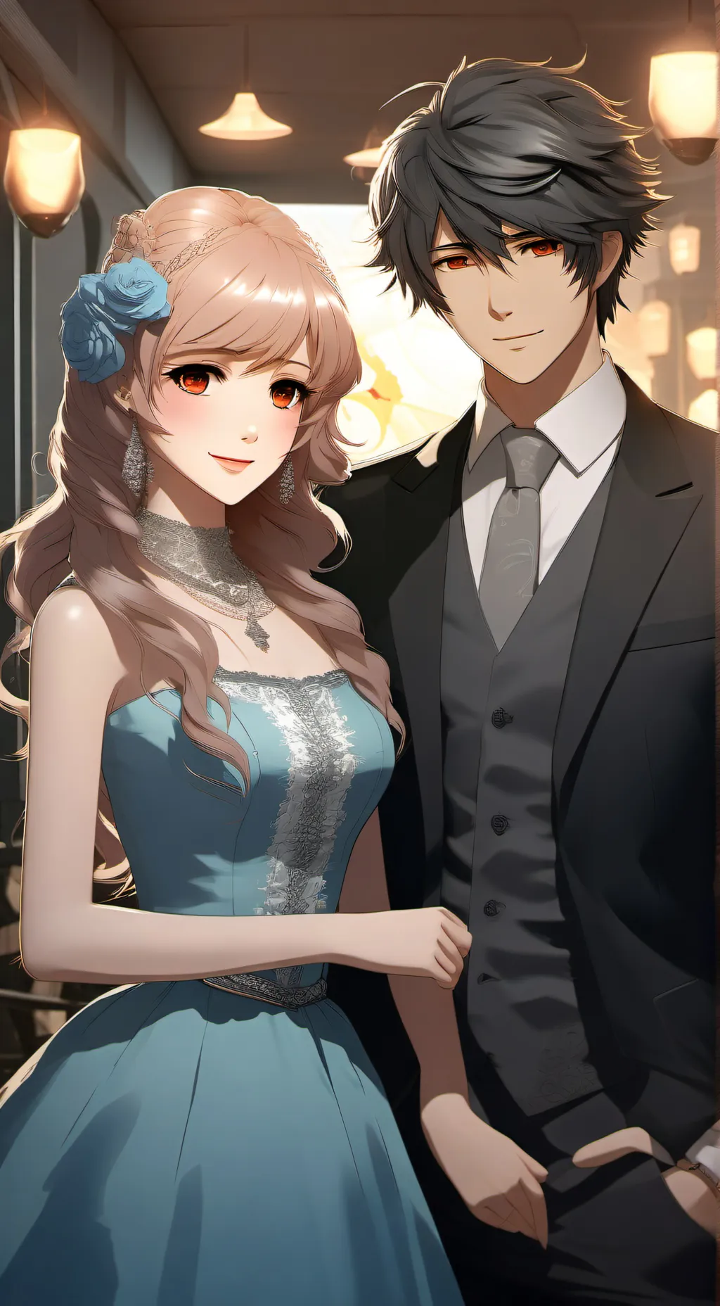 ai character: Anime dating sim background