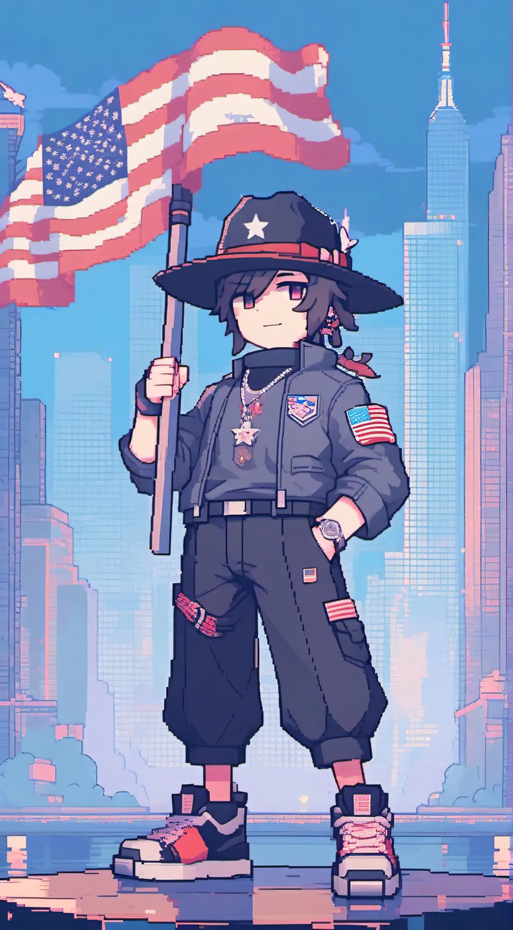 ai character: ŪSBYÂSĪØ background