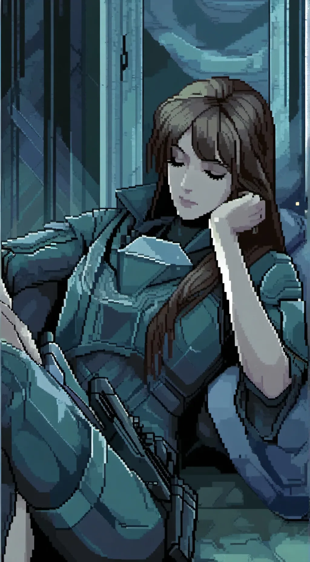 ai character: N x Uzi  background