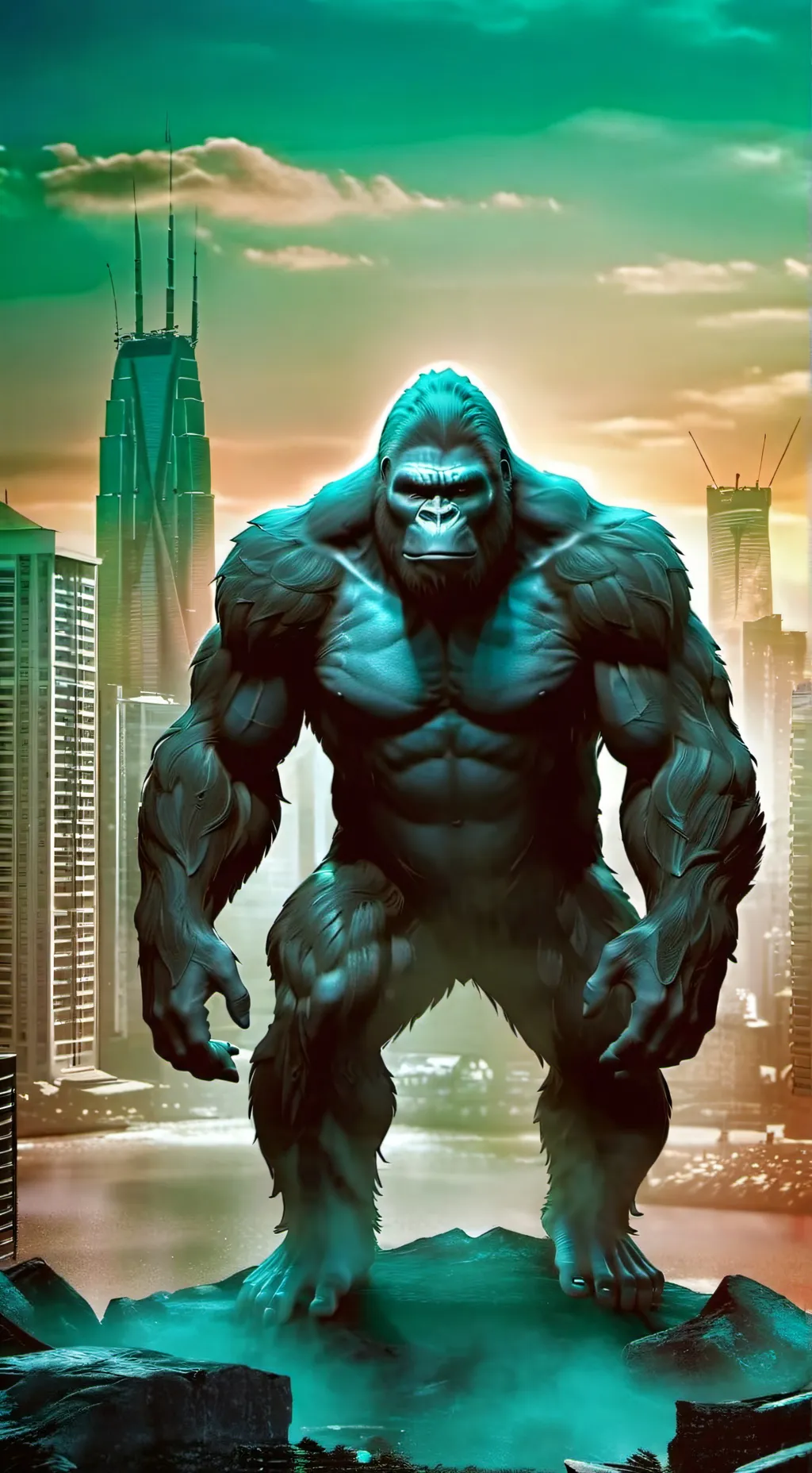 ai character: KING KONG 1972 background