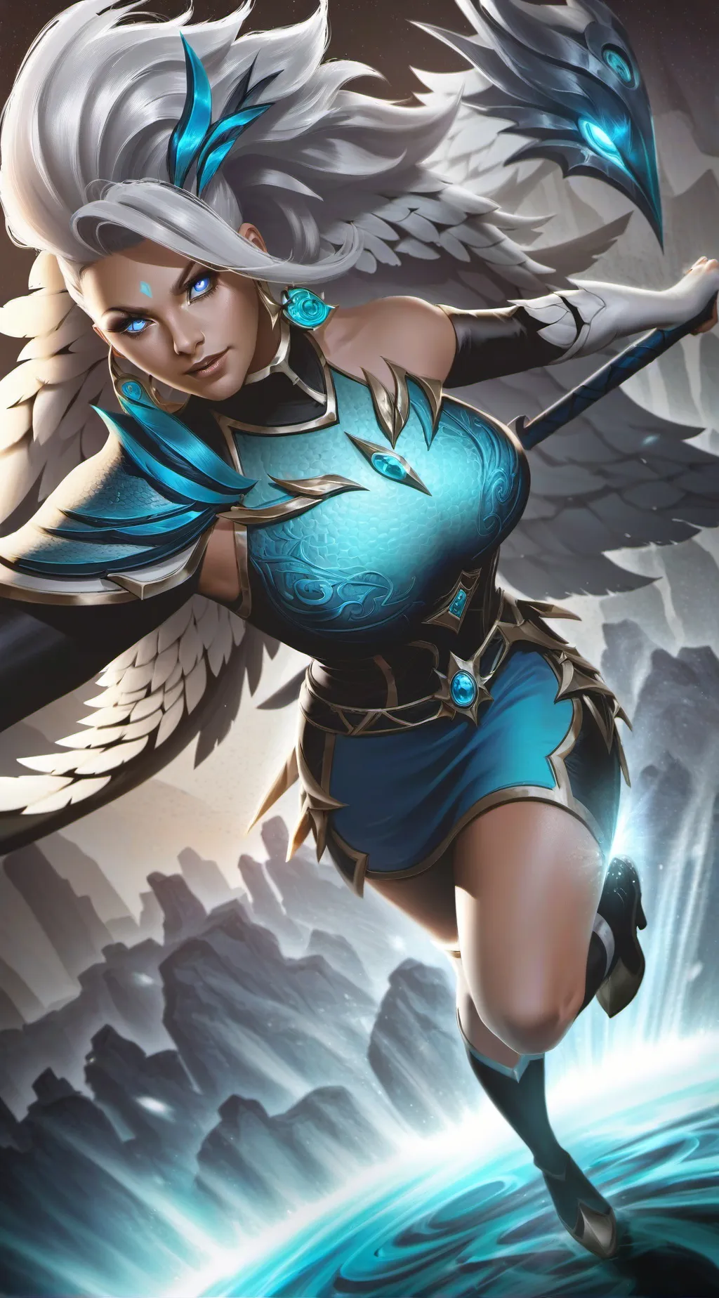 ai character: Lyra deusa da Lua  background