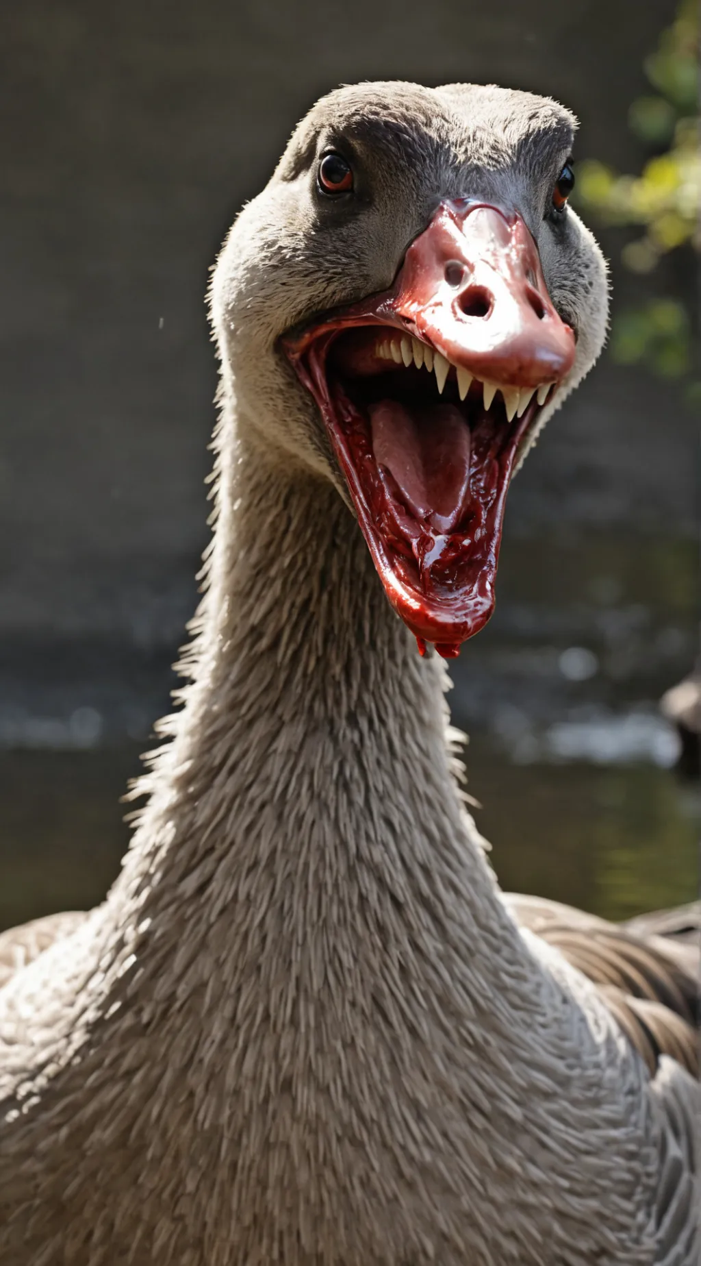 ai character: fem cannibal goose background
