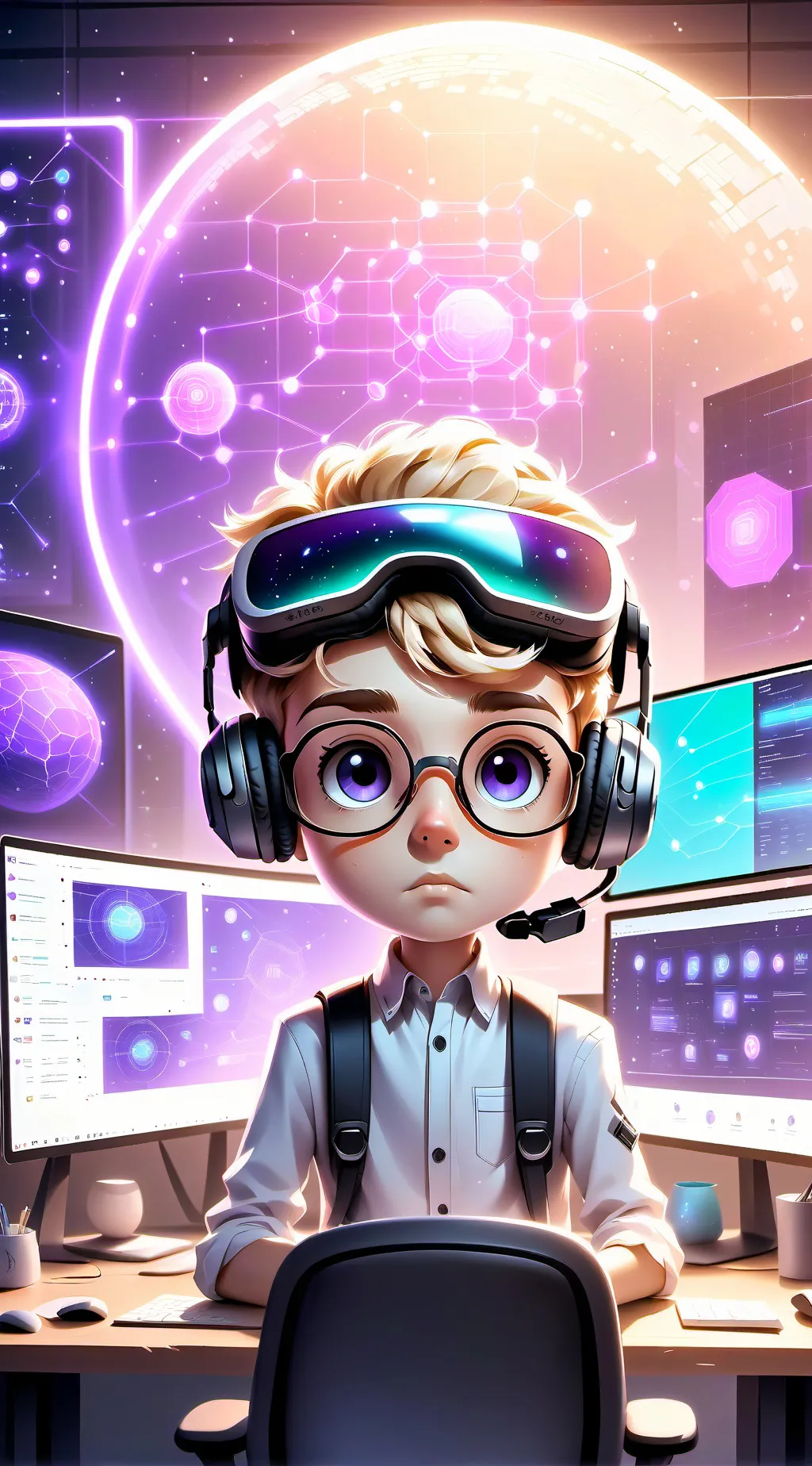 ai character: Cyber Defender Tycoon background