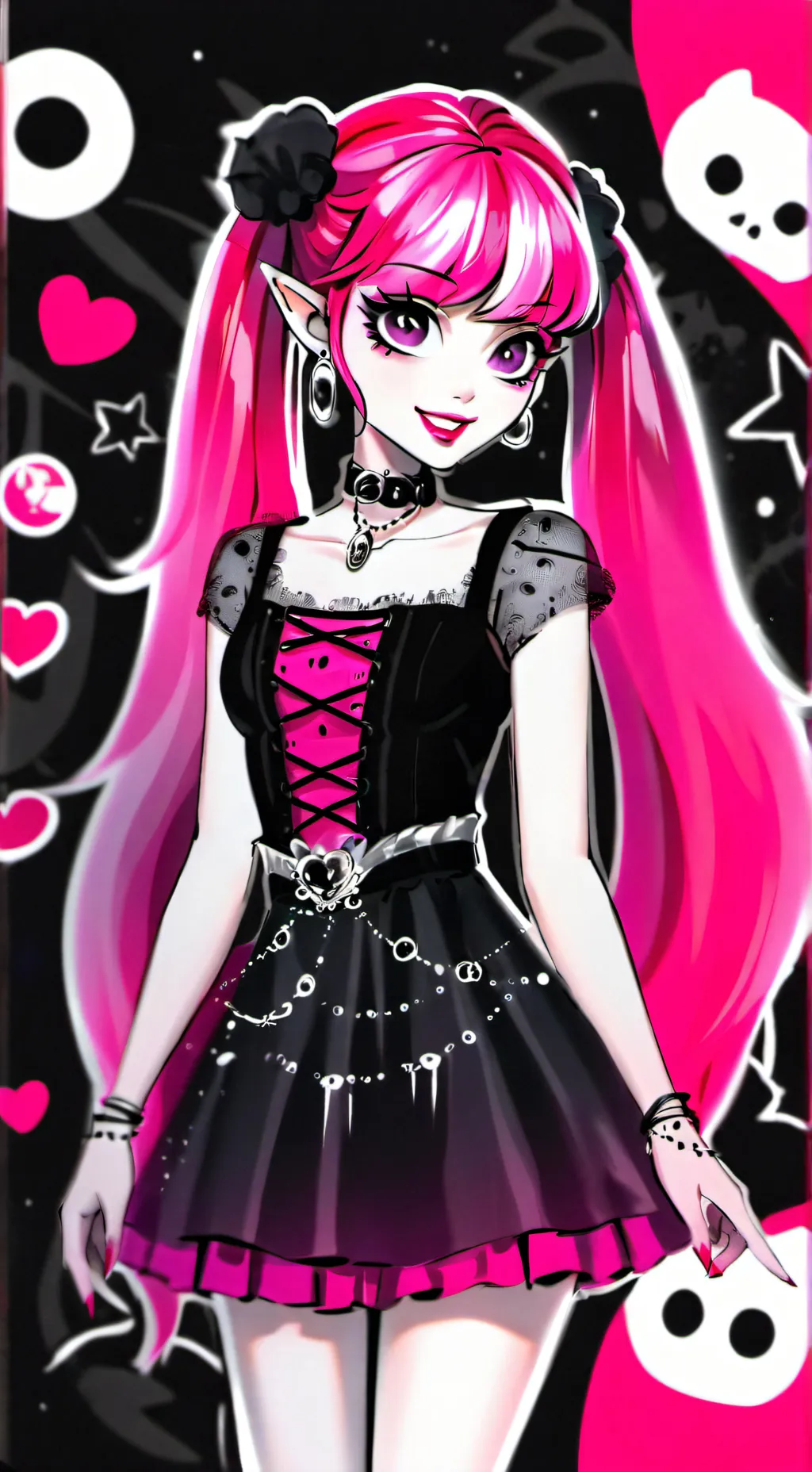 ai character: Draculaura  background