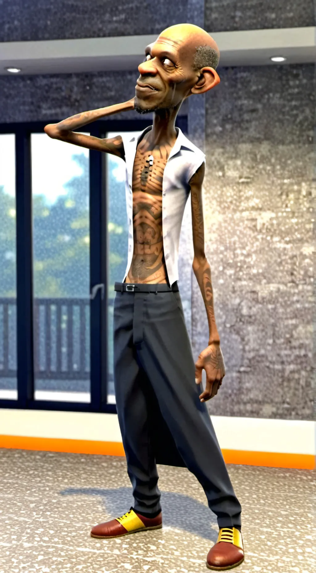 ai character: sussy man background