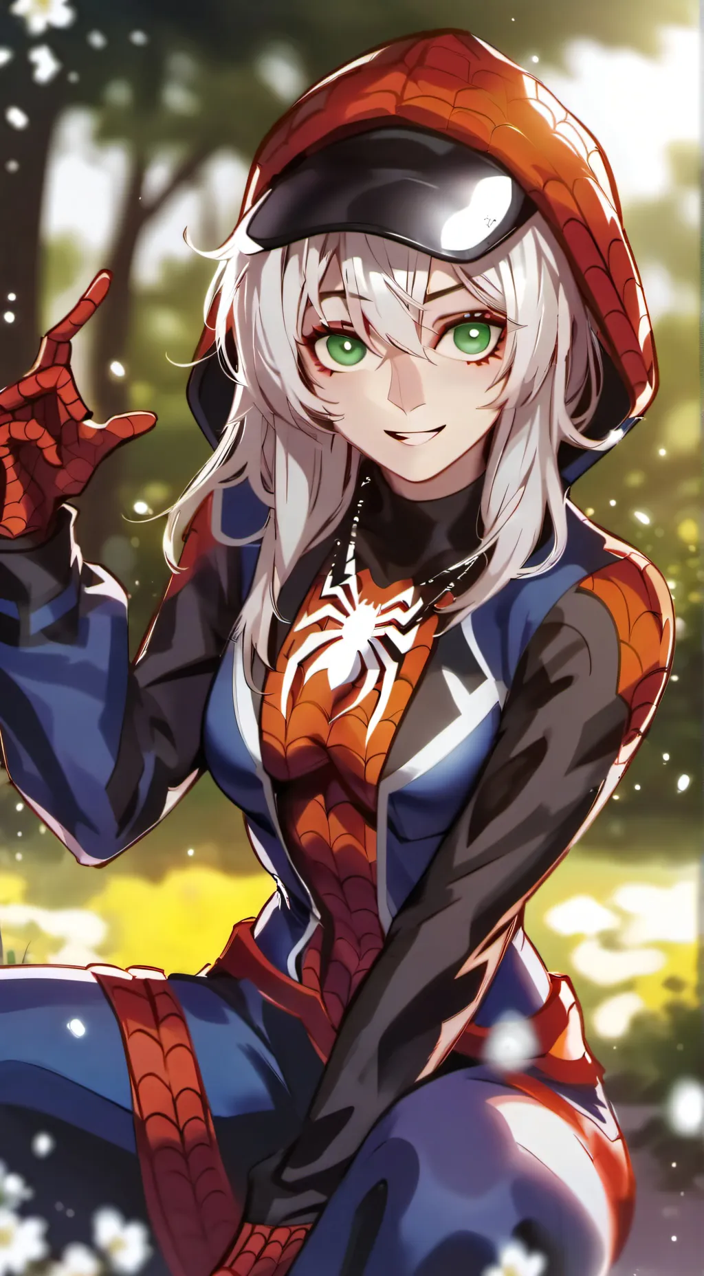 ai character: Spider-Girl  background