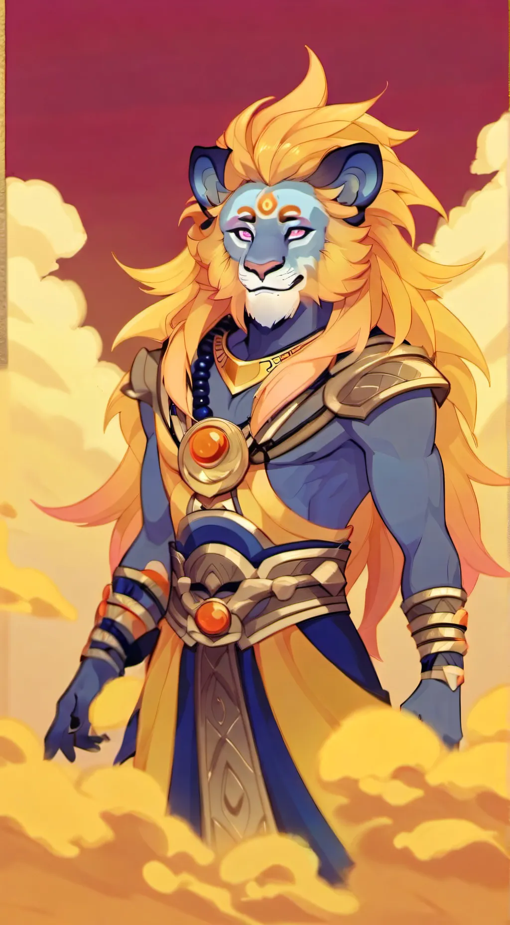ai character: Azure Lion background