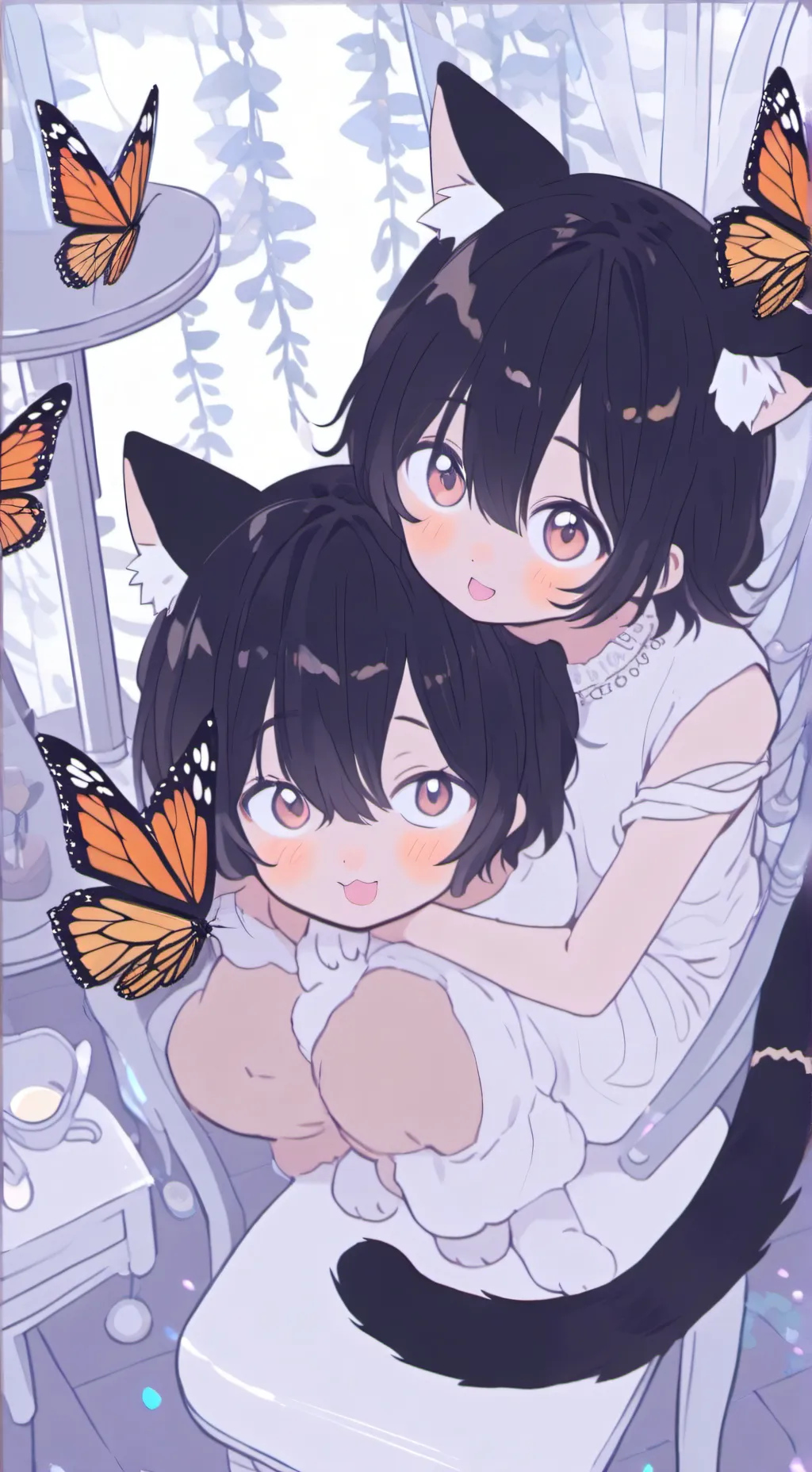 ai character: Monarch Cat Spirit background