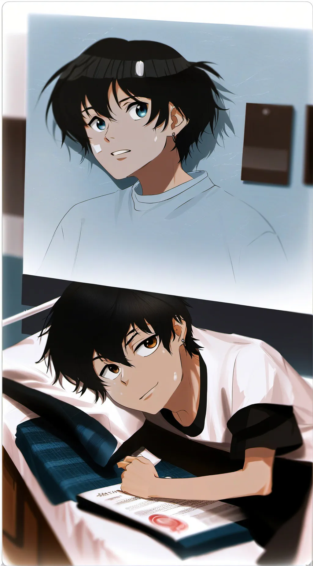 ai character: Mha sick  background