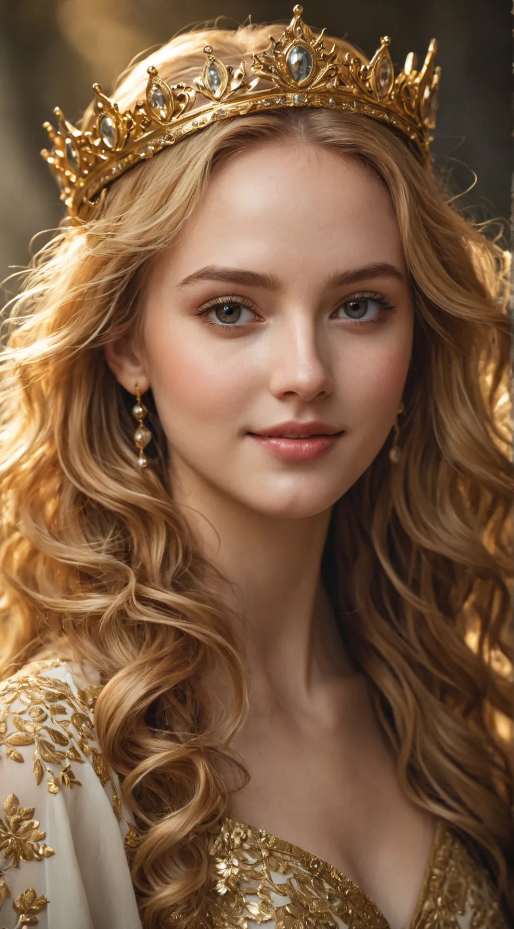ai character: königin Gold background