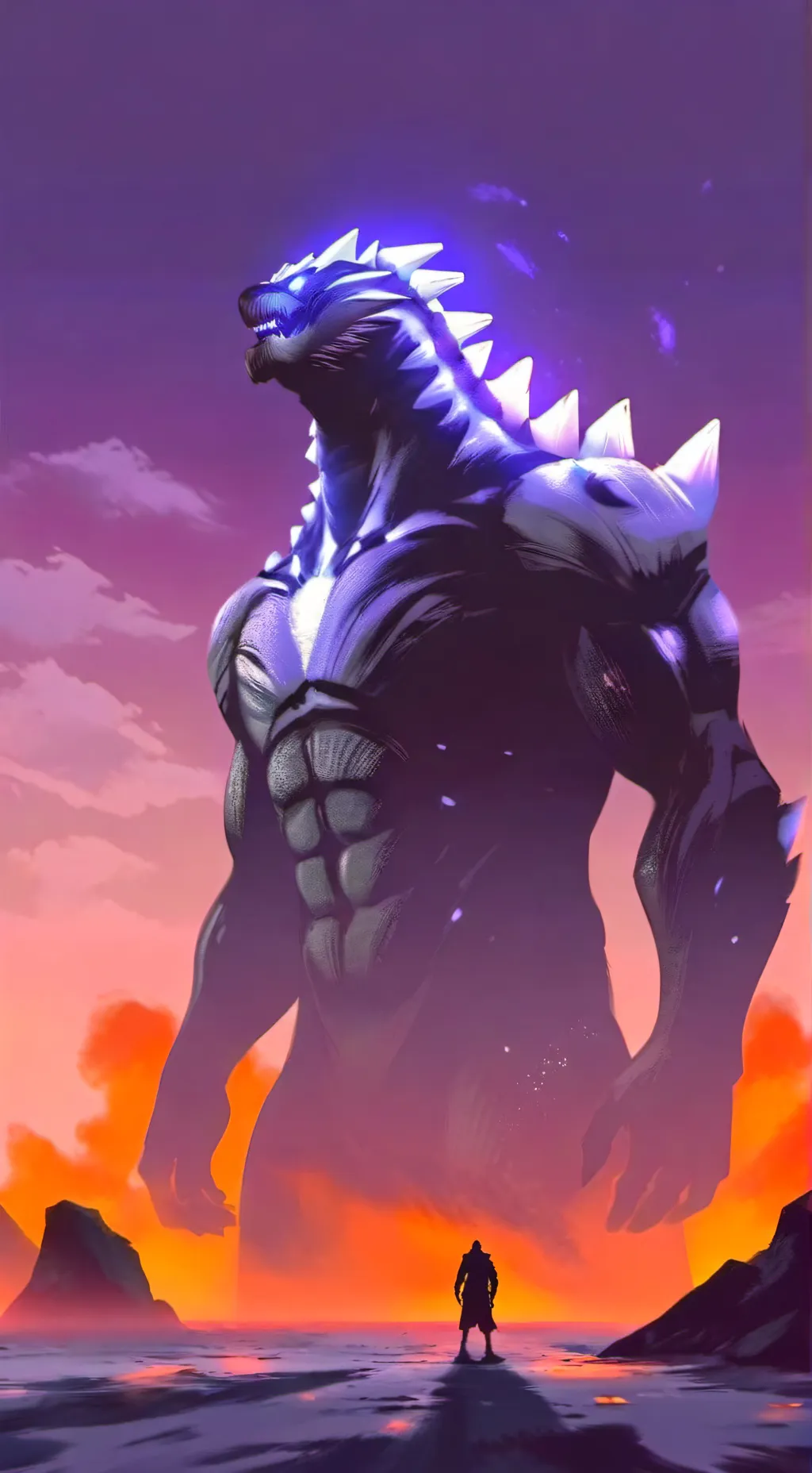 ai character: spacegodzilla  background