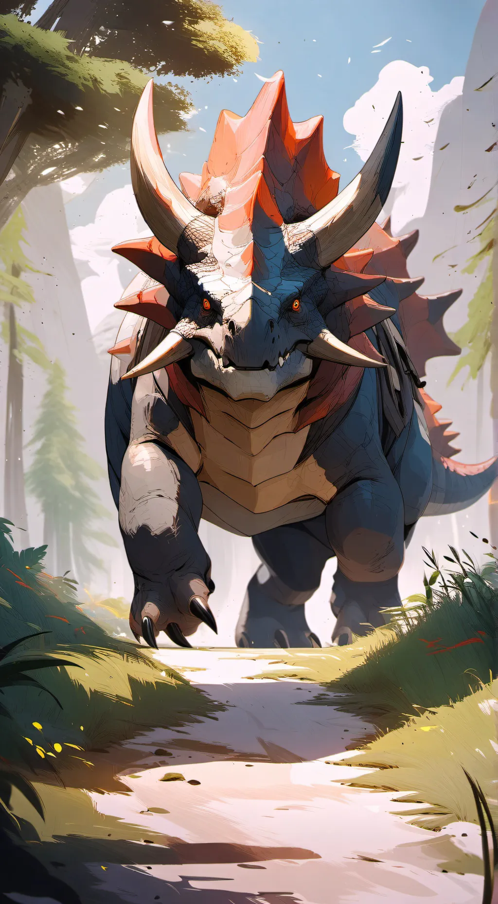 ai character: triceratops background