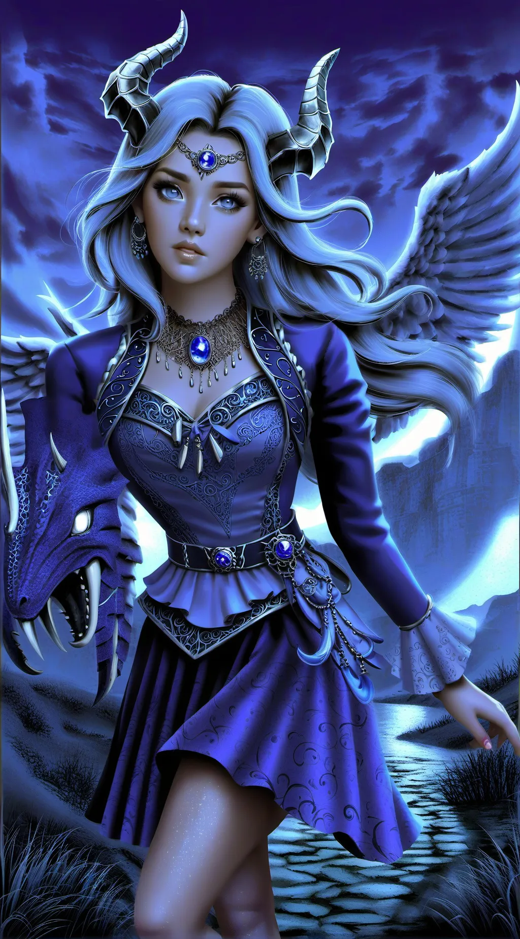 ai character: demon queen Maria. background