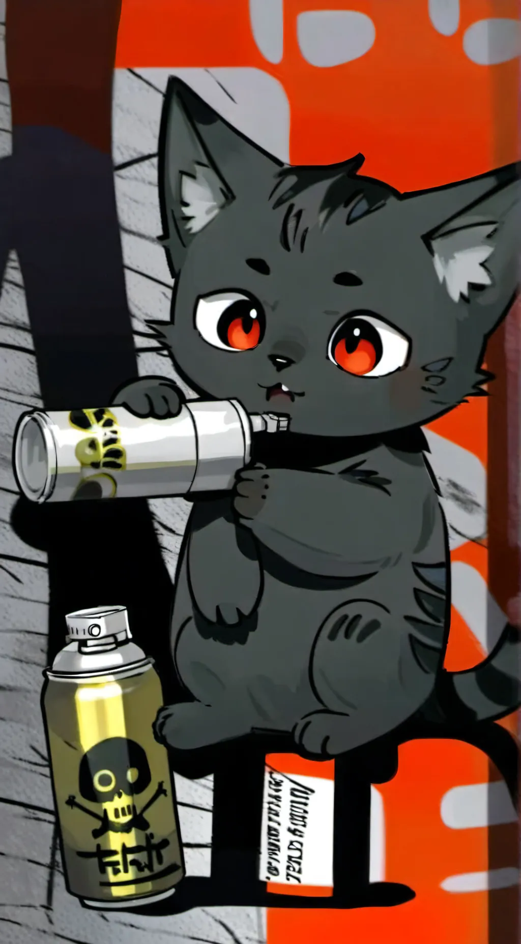 ai character: Gray background